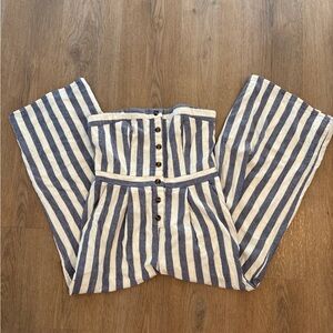 American Eagle Preppy Striped Jumpsuit